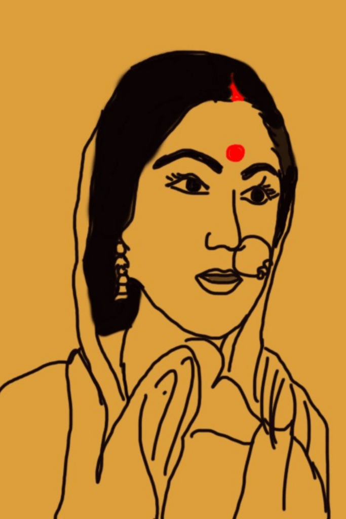A picture of an upper class Bengali woman.